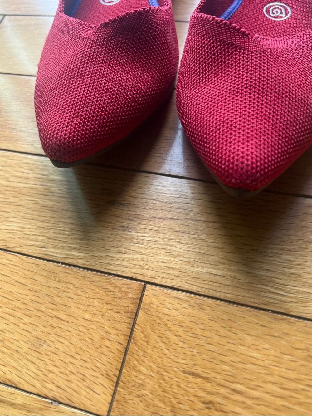 Rothy’s The Point Red Knit Flats Women’s 8.5 Washable Pointed Toe Comfort Shoes - Picture 5 of 12